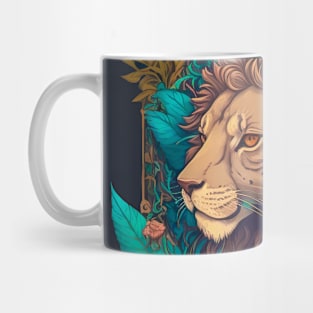 Lion and Flowers Mug